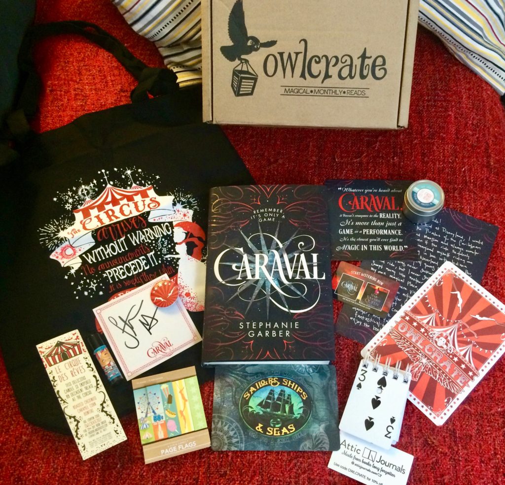 owlcrate unboxing caraval stephanie garber review