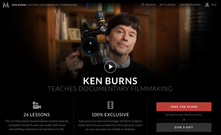 Ken Burns Teaches Documentary Filmmaking MasterClass Review - Benjamin ...