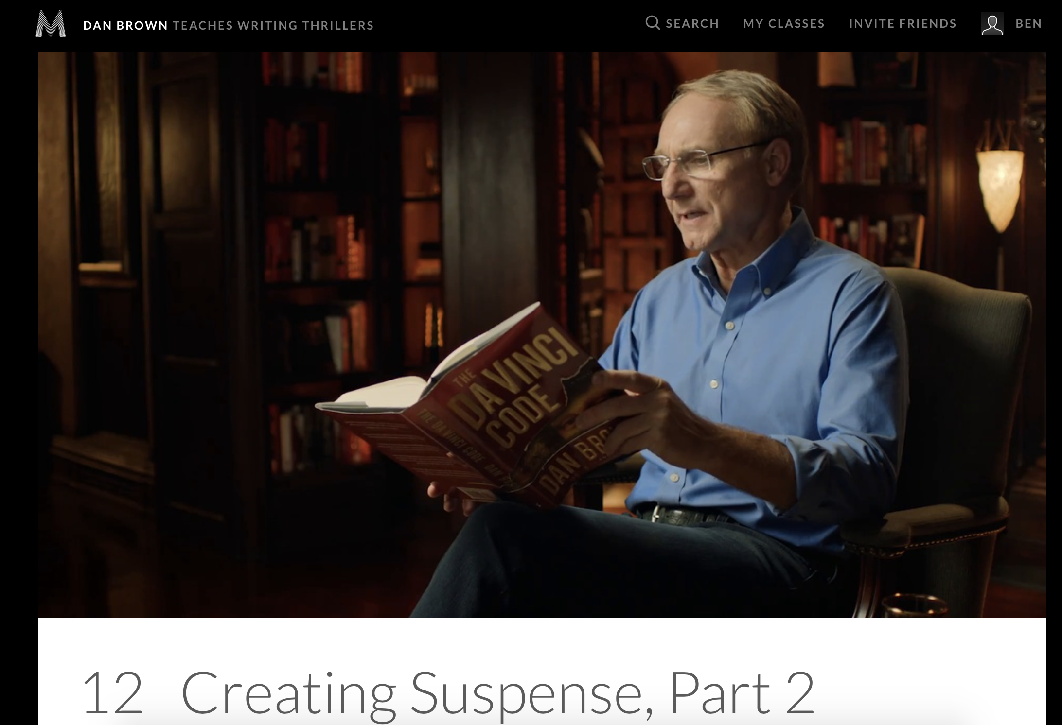 dan brown teaches writing thrillers masterclass review