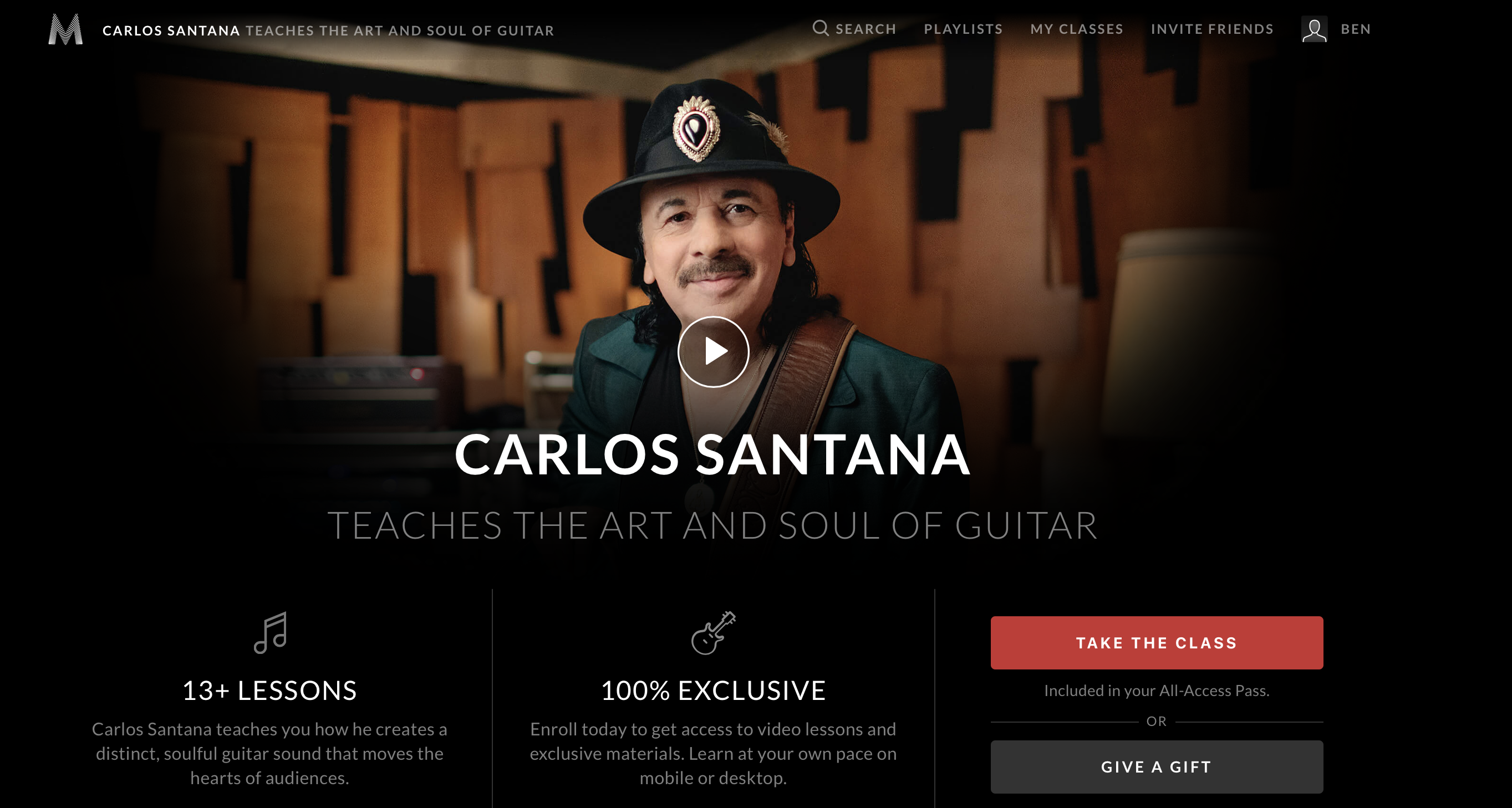 carlos santana teaches the heart and soul of guitar masterclass review