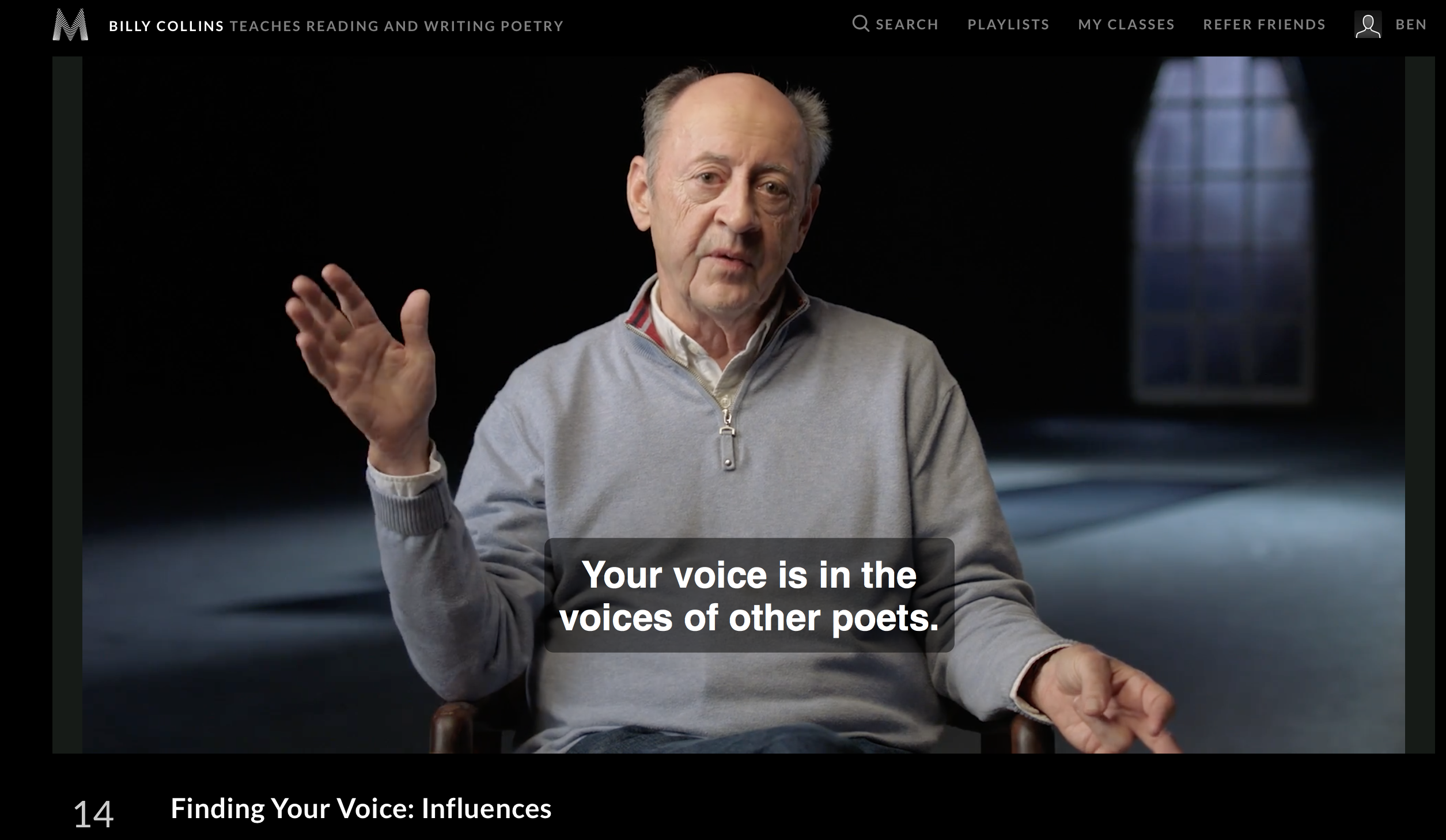 billy collins poetry masterclass review