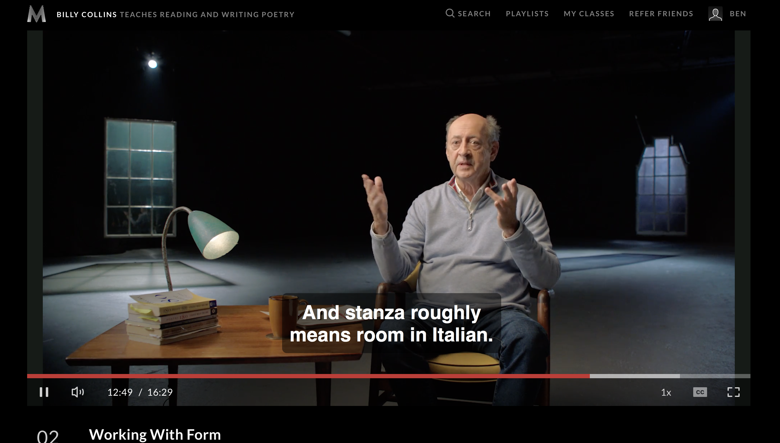 billy collins poetry masterclass review