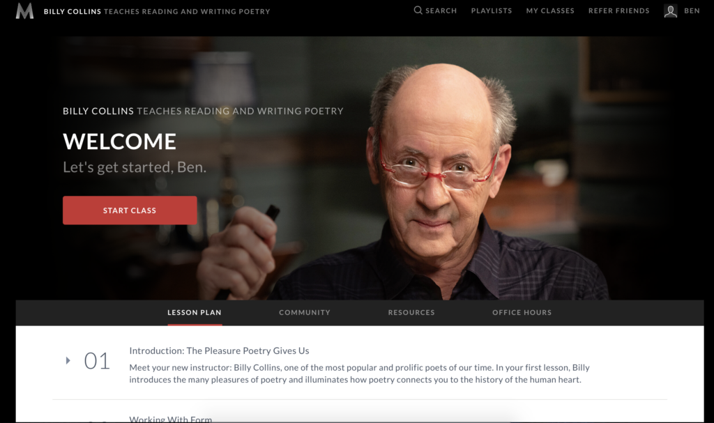 Billy Collins Teaches Reading And Writing Poetry Masterclass Review