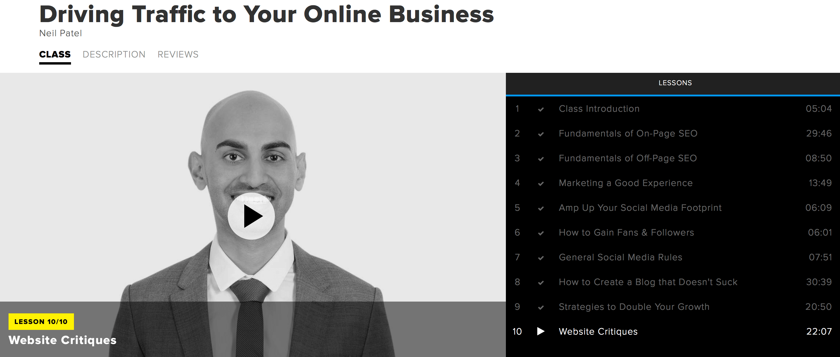driving traffic to your online website neil patel creative live course review
