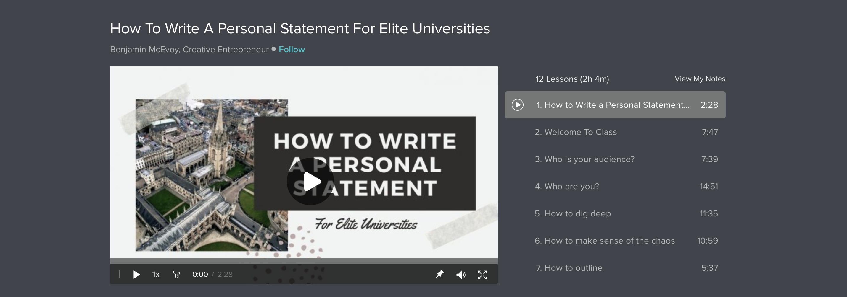 how to write a personal statement for elite universities skillshare review
