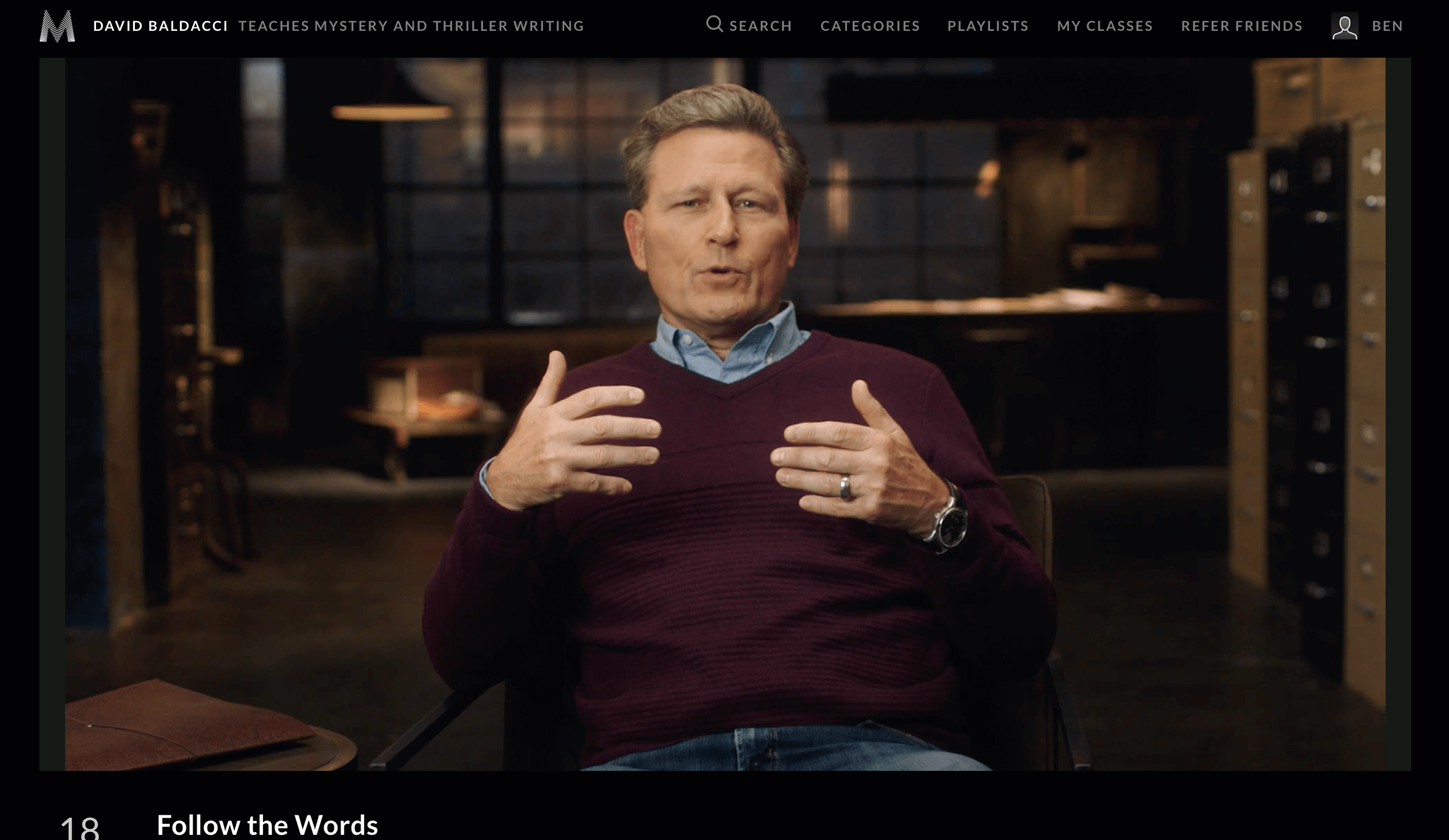 david baldacci teaches writing thriller and mysteries masterclass review
