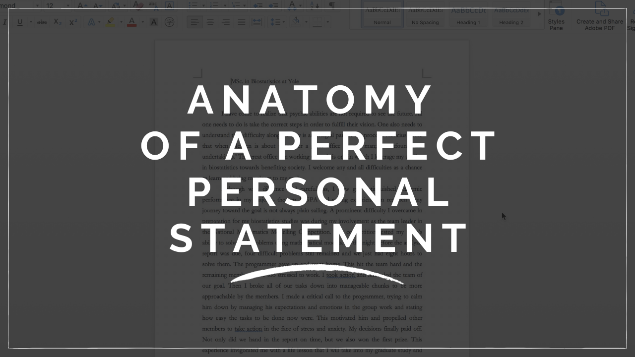 anatomy of a personal statement